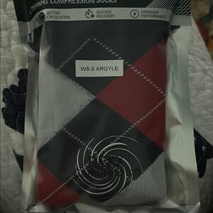 REXX Argyle Compression Socks - Black and Red
